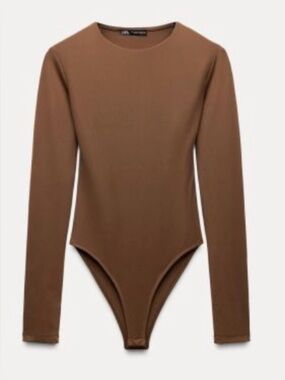 Zara Long Sleeve Polyamide Bodysuit